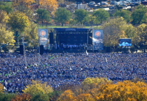 Cubs victory celebration in Chicago's Grant Park. Credit: KIICHIRO SATO/AP from Cubs.com.