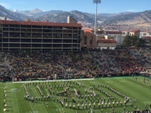 View of the west stands at Folsom Field, home of the University of Colorado football team. Credit all photos: Paul Kapustka, MSR (click on any photo for a larger image)