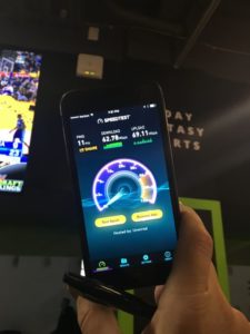 Speedtest in the concourse bar (and the AP that likely delivered it)